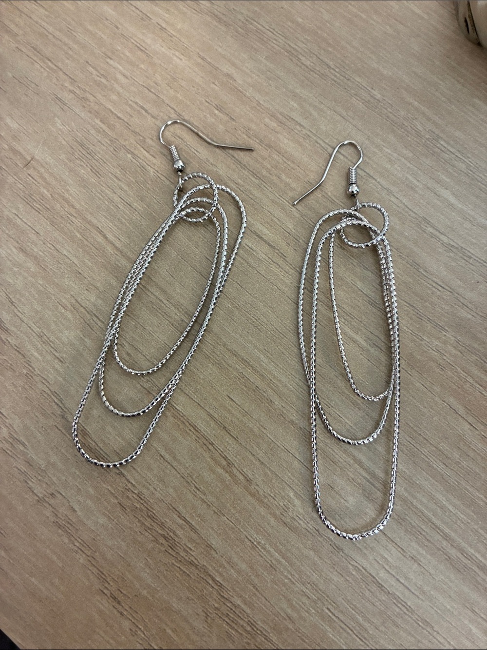 Silver Multi-Loop Dangle Earrings - Elegant Layered Design